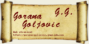 Gorana Goljović vizit kartica